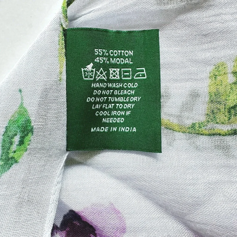 Uncommon Goods Violet Floral Scarf February Forrest Fairy Delicate Feminine Airy